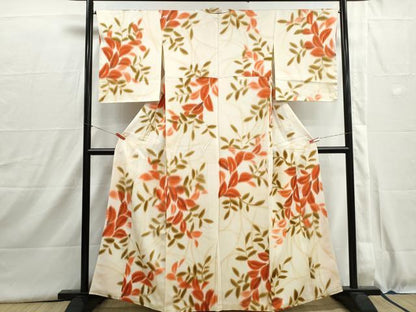 平和屋着物■上質な小紋　枝葉尽くし　暈し染め　正絹　逸品　DABI1573qa