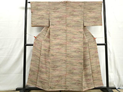 平和屋着物■上質な小紋　草花文　暈し染め　正絹　逸品　DABI1576qa