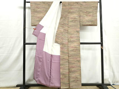 平和屋着物■上質な小紋　草花文　暈し染め　正絹　逸品　DABI1576qa