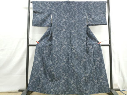 平和屋着物■上質な紬　枝花文　正絹　逸品　DABI1582qa
