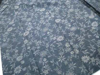 平和屋着物■上質な紬　枝花文　正絹　逸品　DABI1582qa