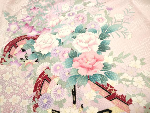 平和屋着物■豪華振袖　片輪車花文　簪　暈し染め　金彩　やまと誂製　正絹　逸品　DABI1584qa