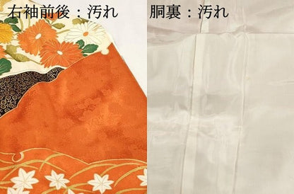 平和屋着物■豪華振袖　駒刺繍　雪芝花文　金彩　正絹　逸品　DABI1586qa