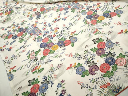 平和屋着物■訪問着　風景花文　松竹梅　正絹　逸品　DABI1588qa