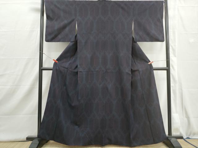 平和屋着物■上質な紬　亀甲文　正絹　逸品　DABI1589qa