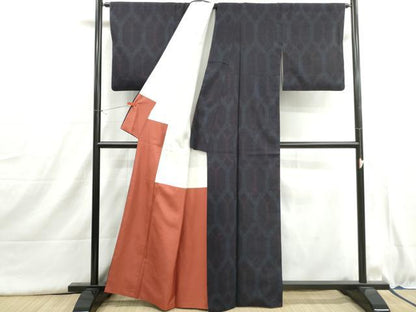 平和屋着物■上質な紬　亀甲文　正絹　逸品　DABI1589qa