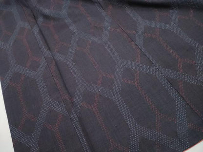 平和屋着物■上質な紬　亀甲文　正絹　逸品　DABI1589qa