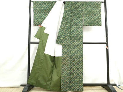 平和屋着物■上質な紬　七宝文　正絹　逸品　DABI1591qa