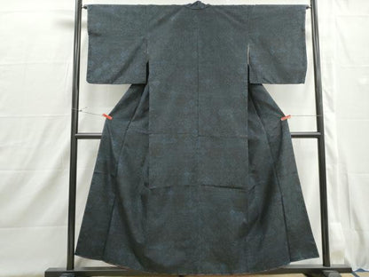 平和屋着物■結城紬　亀甲花文　正絹　逸品　DABI1593qa