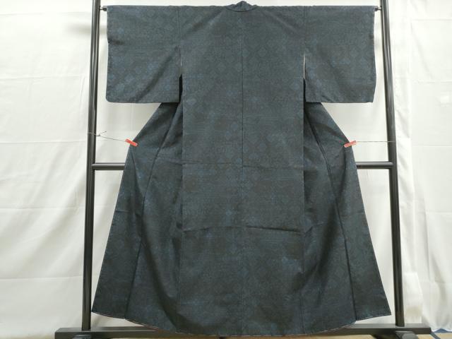 平和屋着物■結城紬　亀甲花文　正絹　逸品　DABI1593qa