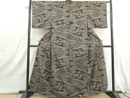 平和屋着物■本場大島紬　7マルキ　流水笹花文　正絹　逸品　DABI1598qa