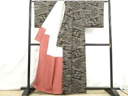 平和屋着物■本場大島紬　7マルキ　流水笹花文　正絹　逸品　DABI1598qa