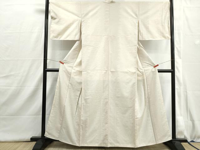平和屋着物■上質な紬　横段文　正絹　逸品　DABI1602qa
