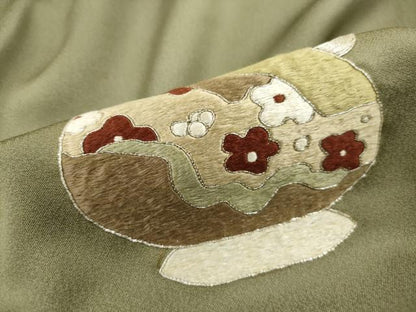 平和屋着物■訪問着　総刺繍　駒刺繍　陶器花文　暈し染め　正絹　逸品　DABI1604qa