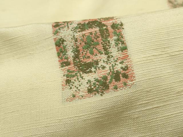 平和屋着物■上質な紬　色紙花文　正絹　逸品　DABI1605qa