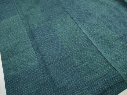 平和屋着物■上質な紬　格子文　正絹　逸品　DABI1606qa