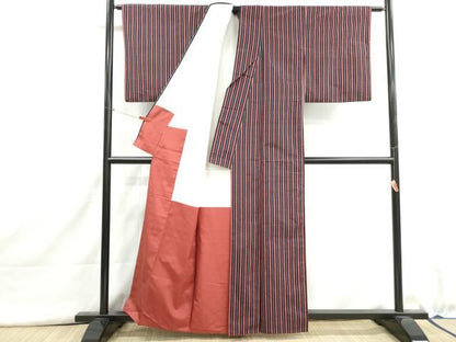 平和屋着物■上質な紬　間道　正絹　逸品　DABI1609qa