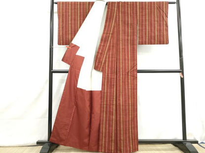平和屋着物■上質な紬　間道　正絹　逸品　DABI1613qa