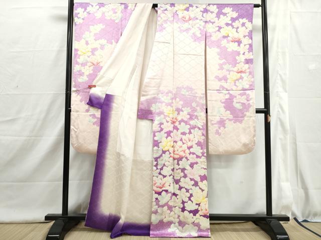 平和屋着物■豪華振袖　駒刺繍　草花文　金彩　正絹　逸品　DABI1614qa