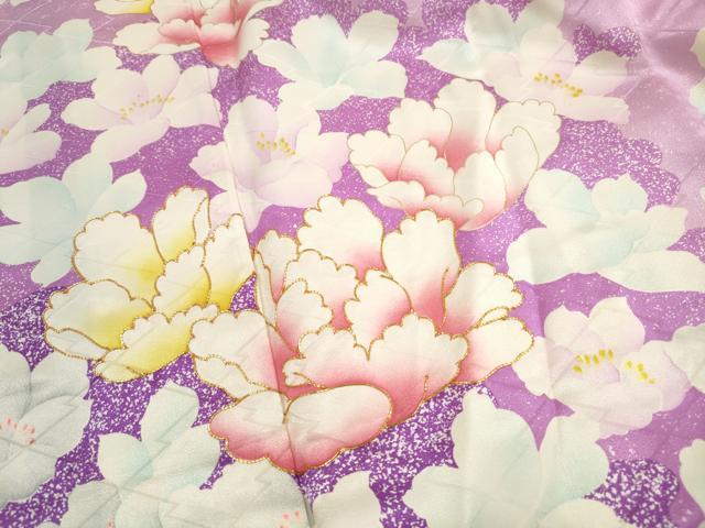平和屋着物■豪華振袖　駒刺繍　草花文　金彩　正絹　逸品　DABI1614qa