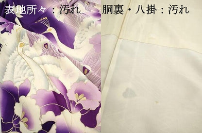 平和屋着物■豪華振袖　刺繍　孔雀花文　暈し染め　金彩　正絹　逸品　DABI1618qa