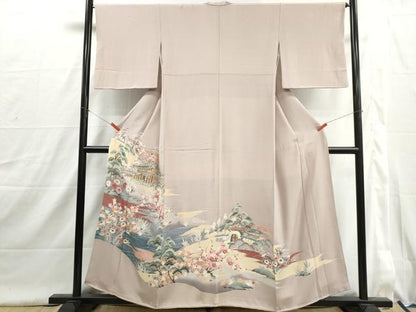 平和屋着物■豪華色留袖　風景花文　暈し染め　金彩　正絹　逸品　DABI1619qa