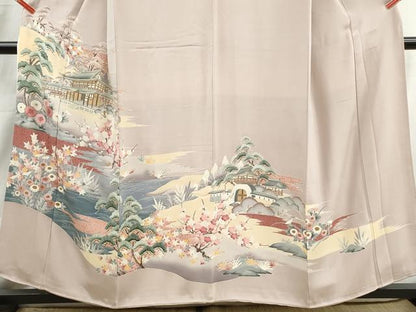 平和屋着物■豪華色留袖　風景花文　暈し染め　金彩　正絹　逸品　DABI1619qa