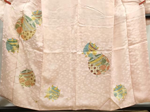 平和屋着物■豪華振袖　駒刺繍　糸車花文　金彩　正絹　逸品　DABI1621qa