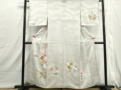 平和屋着物■訪問着　刺繍　草花文　金彩　正絹　逸品　DABI1624qa