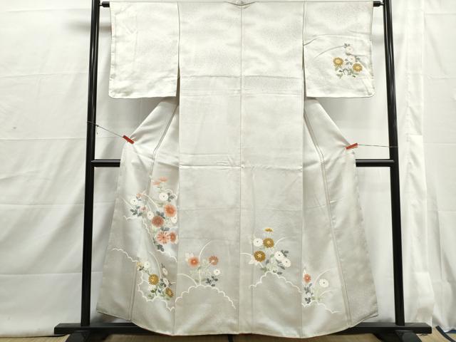 平和屋着物■訪問着　刺繍　草花文　金彩　正絹　逸品　DABI1624qa
