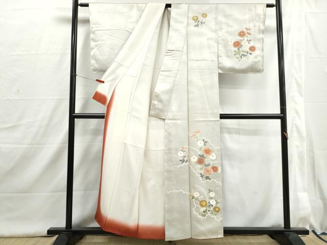 平和屋着物■訪問着　刺繍　草花文　金彩　正絹　逸品　DABI1624qa