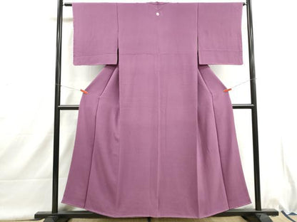 平和屋着物■上質な色無地　霞地紋　京紫色　正絹　逸品　DABI1626qa