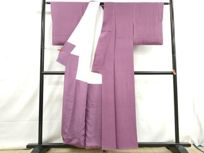 平和屋着物■上質な色無地　霞地紋　京紫色　正絹　逸品　DABI1626qa