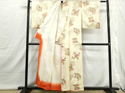 平和屋着物■上質な小紋　重ね色紙花文　金彩　正絹　逸品　DABI1629qa