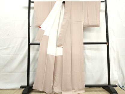 平和屋着物■上質な色無地　灰梅色　正絹　逸品　DABI1632qa