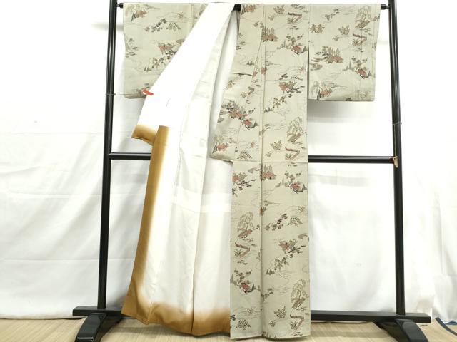 平和屋着物■上質な小紋　風景花文　松竹梅　正絹　逸品　DABI1633qa