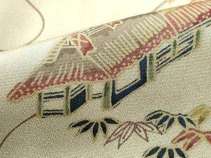 平和屋着物■上質な小紋　風景花文　松竹梅　正絹　逸品　DABI1633qa