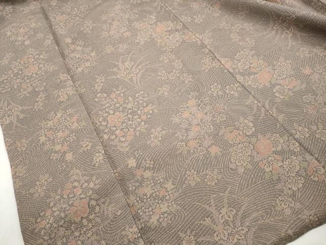 平和屋着物■上質な小紋　流水花文　正絹　逸品　DABI1637qa