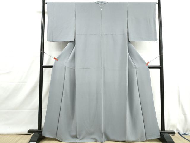 平和屋着物■上質な色無地　湊鼠色　正絹　逸品　DABI1638qa