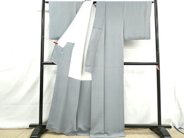平和屋着物■上質な色無地　湊鼠色　正絹　逸品　DABI1638qa