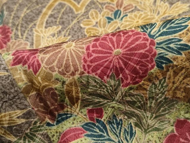 平和屋着物■上質な小紋　草花文　松竹梅　金彩　正絹　逸品　DABI1643qa