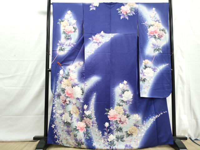 平和屋着物■豪華振袖　枝花文　牡丹　暈し染め　正絹　逸品　DABI1647qa