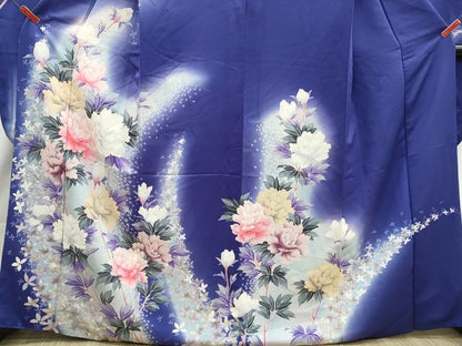 平和屋着物■豪華振袖　枝花文　牡丹　暈し染め　正絹　逸品　DABI1647qa