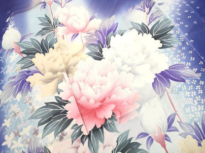 平和屋着物■豪華振袖　枝花文　牡丹　暈し染め　正絹　逸品　DABI1647qa