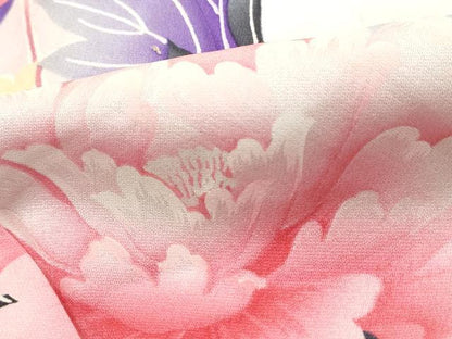 平和屋着物■豪華振袖　枝花文　牡丹　暈し染め　正絹　逸品　DABI1647qa
