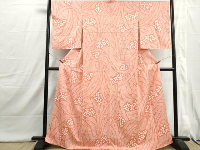 平和屋着物■上質な小紋　総絞り　抽象花文　正絹　逸品　DABI1649qa