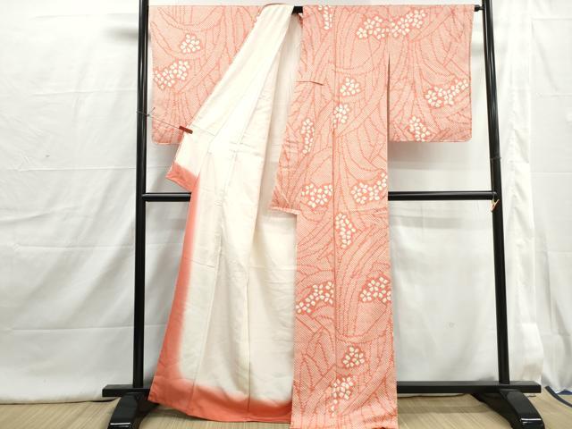 平和屋着物■上質な小紋　総絞り　抽象花文　正絹　逸品　DABI1649qa