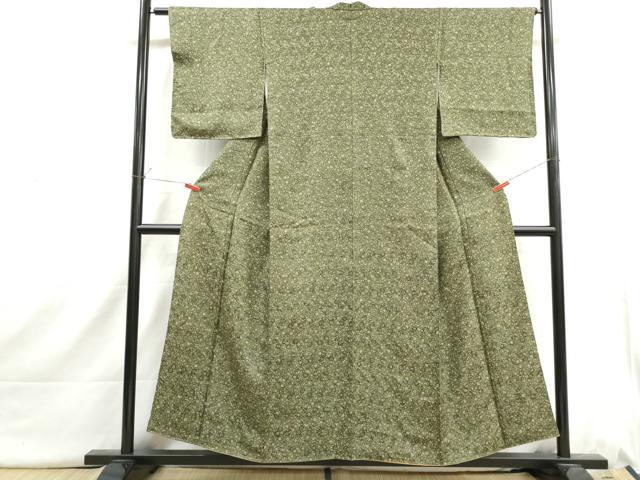平和屋着物■上質な小紋　更紗花鳥文　正絹　逸品　DABI1651qa