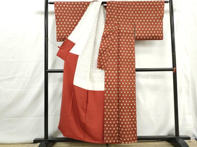 平和屋着物■上質な小紋　丸文　正絹　逸品　DABI1659qa