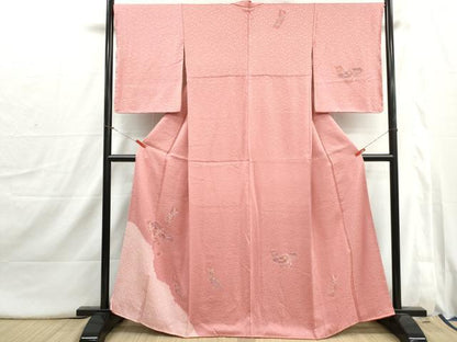 平和屋着物■訪問着　絞り　刺繍　花文箱文　正絹　逸品　DABI1661qa